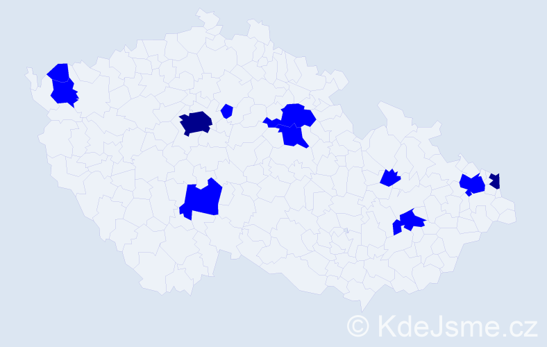 Jméno: 'Ludevit', počet výskytů 13 v celé ČR