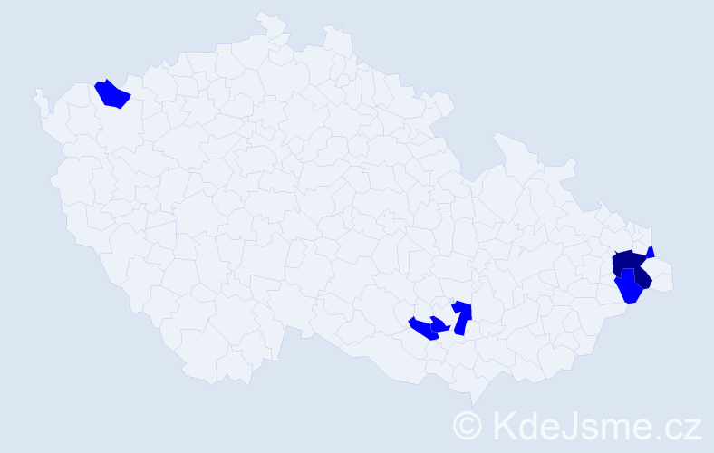 Jméno: 'Leokádie', počet výskytů 7 v celé ČR