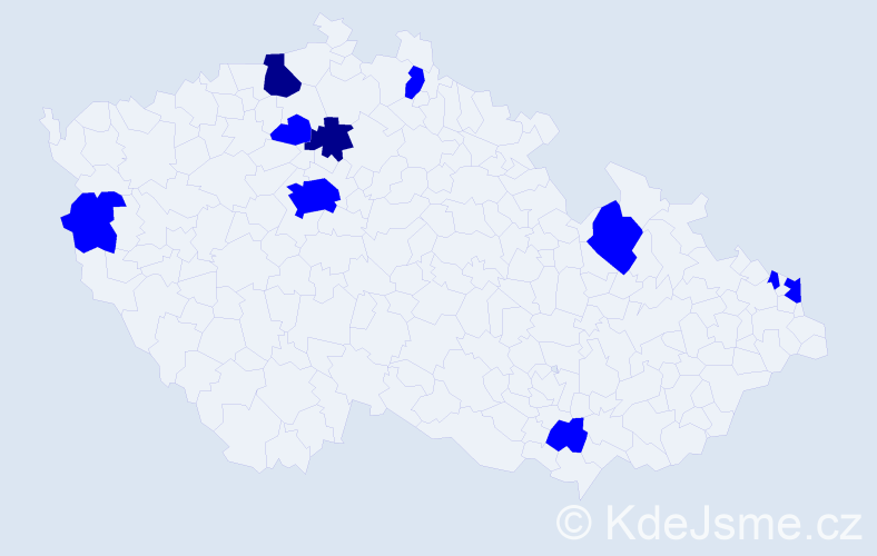 Jméno: 'Tivadar', počet výskytů 12 v celé ČR