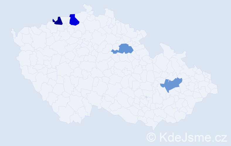 Jméno: 'Reginald', počet výskytů 5 v celé ČR