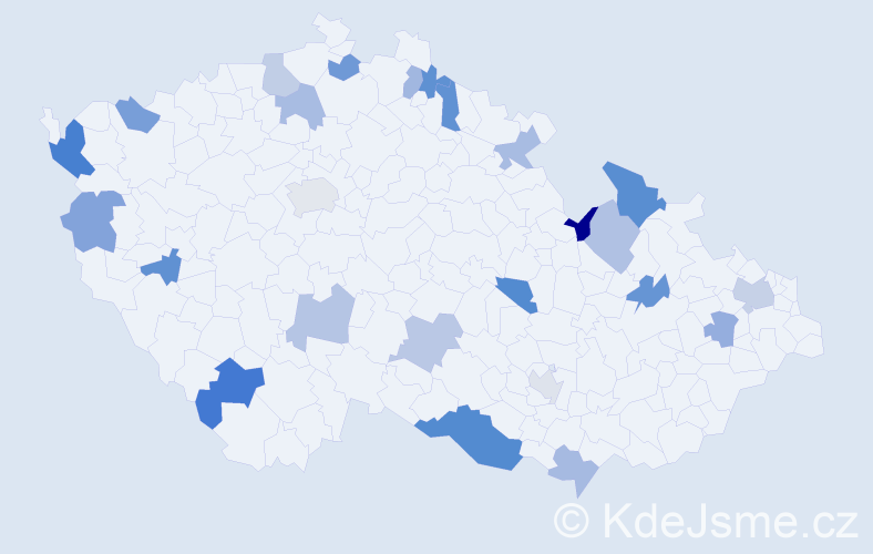 Jméno: 'Etelka', počet výskytů 34 v celé ČR