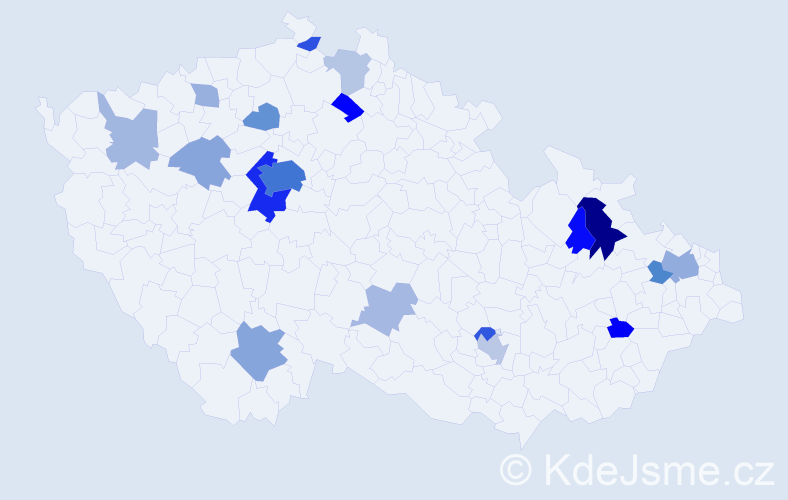 Jméno: 'Zoran', počet výskytů 55 v celé ČR