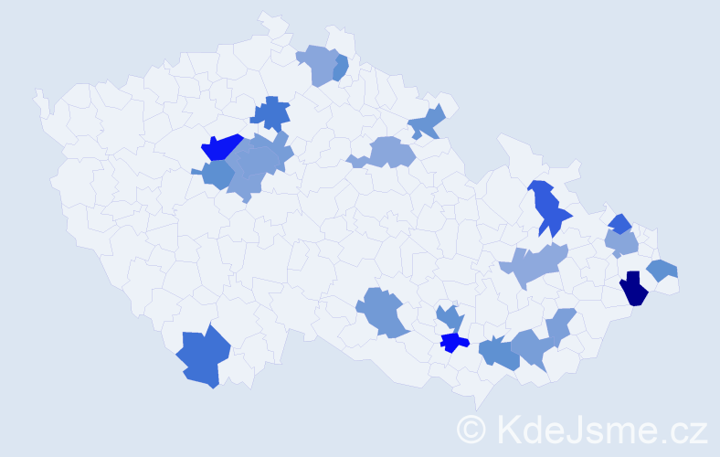 Jméno: 'Medard', počet výskytů 36 v celé ČR