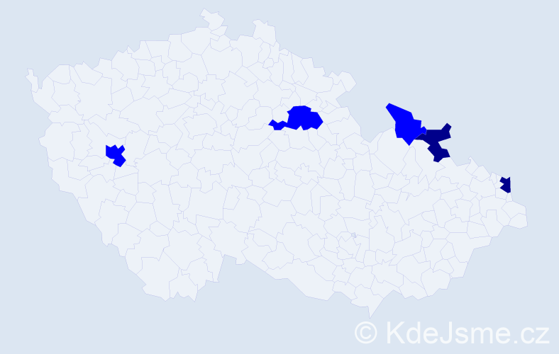 Jméno: 'Polixeni', počet výskytů 7 v celé ČR