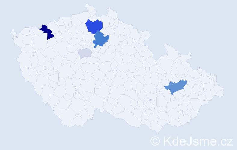 Jméno: 'Shadi', počet výskytů 5 v celé ČR