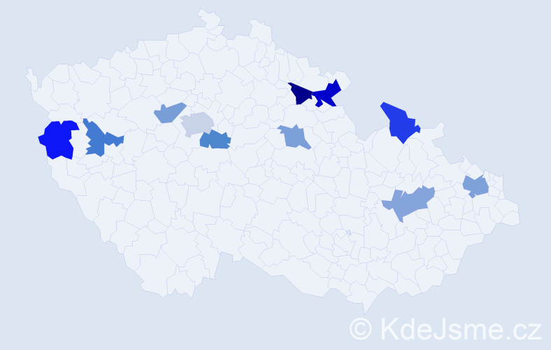 Jméno: 'Frances', počet výskytů 14 v celé ČR