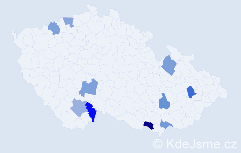 Jméno: 'Šimon Antonín', počet výskytů 10 v celé ČR