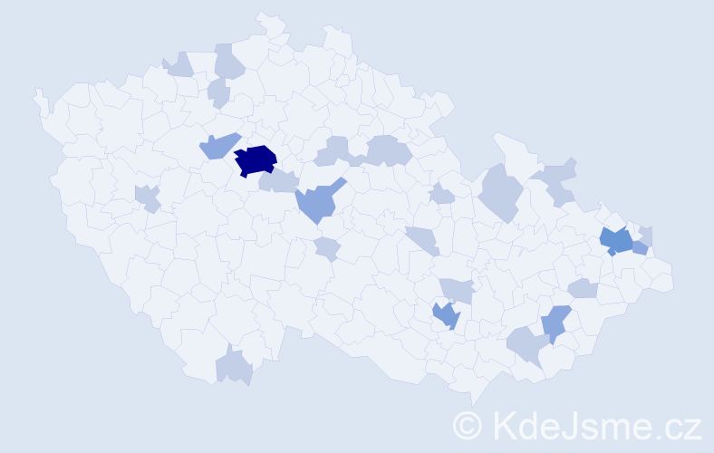 Jméno: 'Alexa', počet výskytů 43 v celé ČR