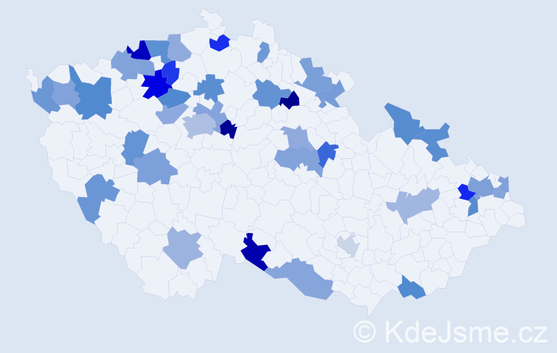 Jméno: 'Priska', počet výskytů 51 v celé ČR