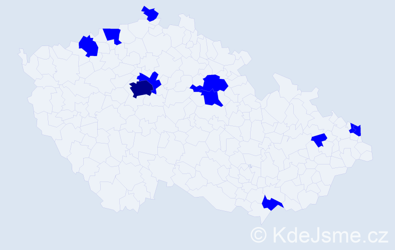 Jméno: 'Xénia', počet výskytů 12 v celé ČR