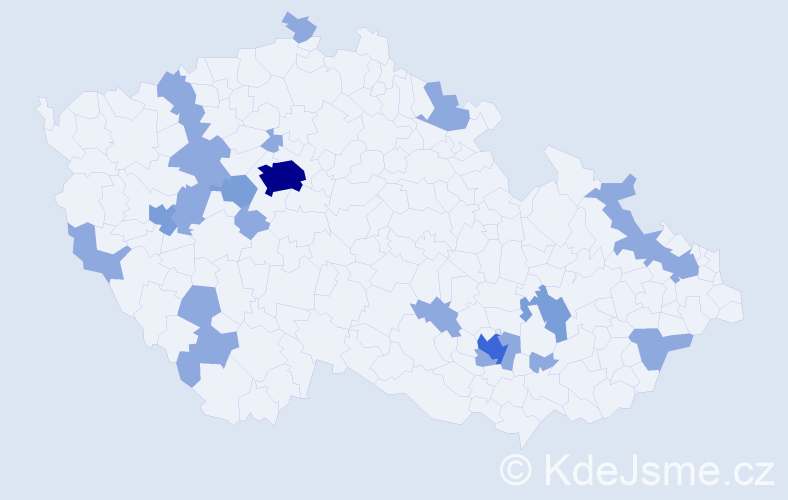 Jméno: 'Marietta', počet výskytů 35 v celé ČR