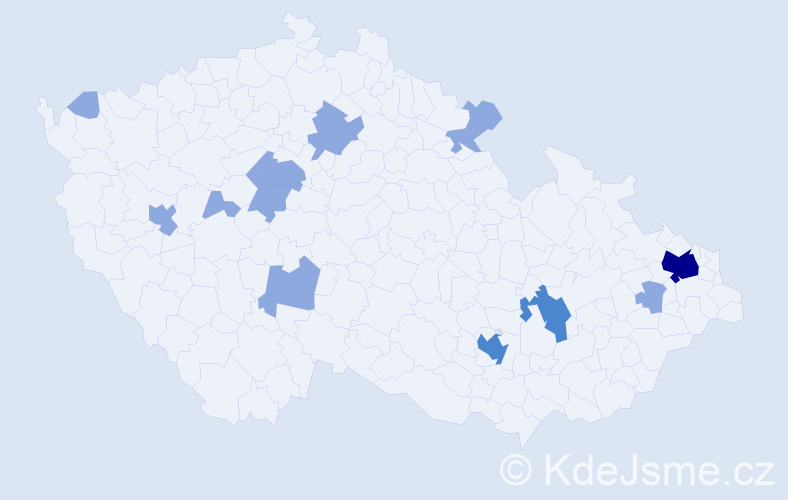 Jméno: 'Perluška', počet výskytů 19 v celé ČR