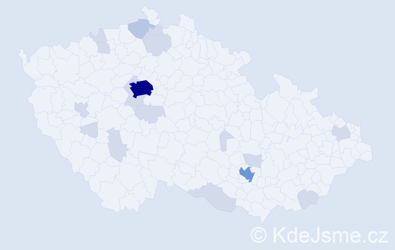 Jméno: 'Vesna', počet výskytů 39 v celé ČR