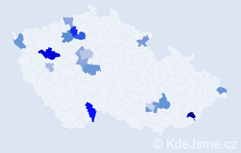 Jméno: 'Magdalena Marie', počet výskytů 20 v celé ČR