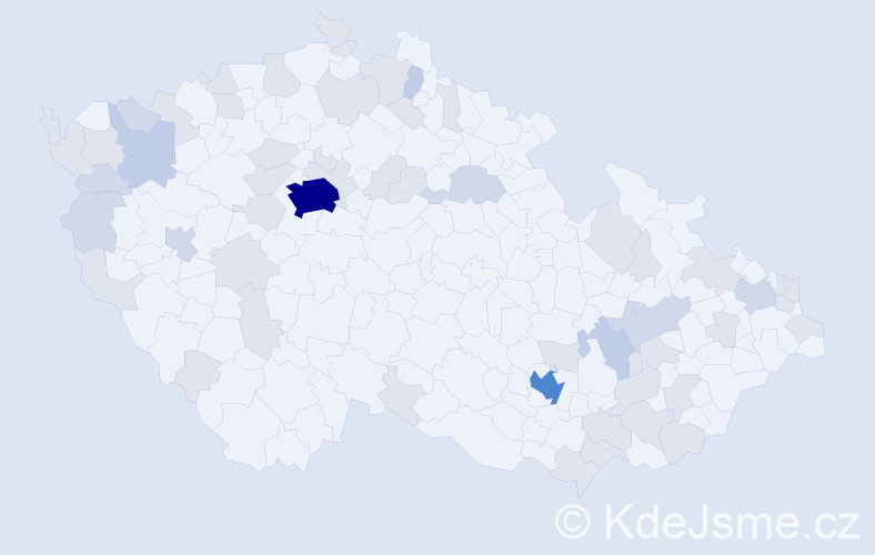 Jméno: 'Carolina', počet výskytů 111 v celé ČR