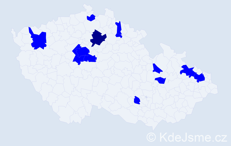 Jméno: 'Svatuška', počet výskytů 14 v celé ČR