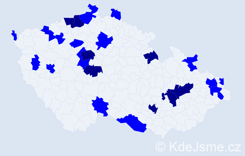 Jméno: 'Jirka', počet výskytů 33 v celé ČR