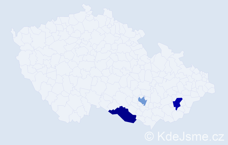 Jméno: 'Ankhbaatar', počet výskytů 3 v celé ČR