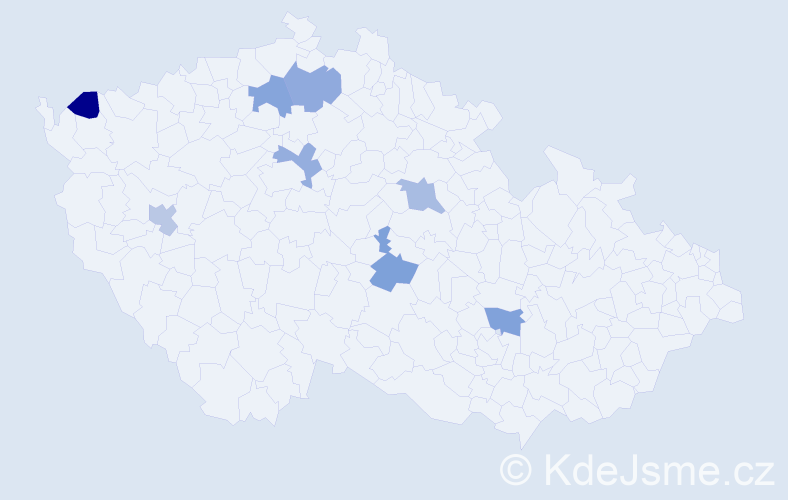 Jméno: 'Odontuya', počet výskytů 8 v celé ČR