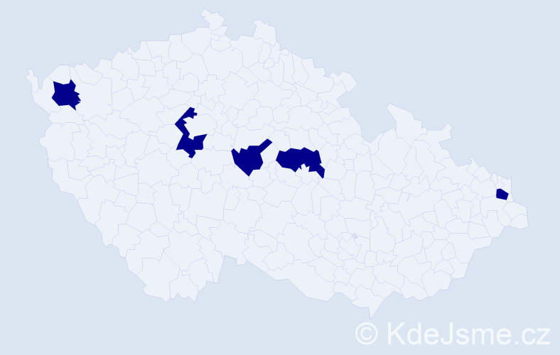 Jméno: 'Ladislav Jan', počet výskytů 5 v celé ČR