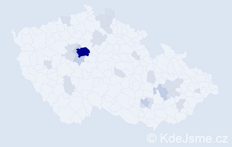 Jméno: 'Khaled', počet výskytů 45 v celé ČR
