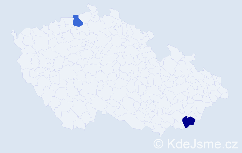 Jméno: 'Marie Radka', počet výskytů 2 v celé ČR