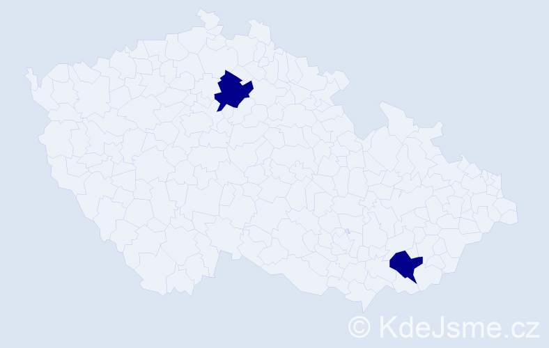 Jméno: 'Cho', počet výskytů 2 v celé ČR