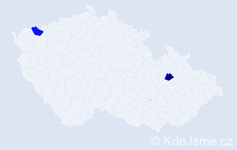 Jméno: 'Wilfrid', počet výskytů 2 v celé ČR