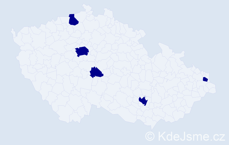 Jméno: 'Samuel Erik', počet výskytů 5 v celé ČR