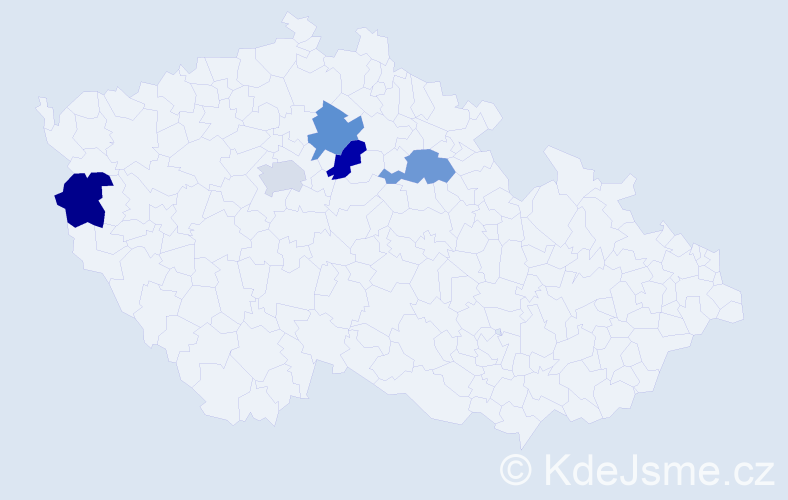 Jméno: 'Floare', počet výskytů 5 v celé ČR