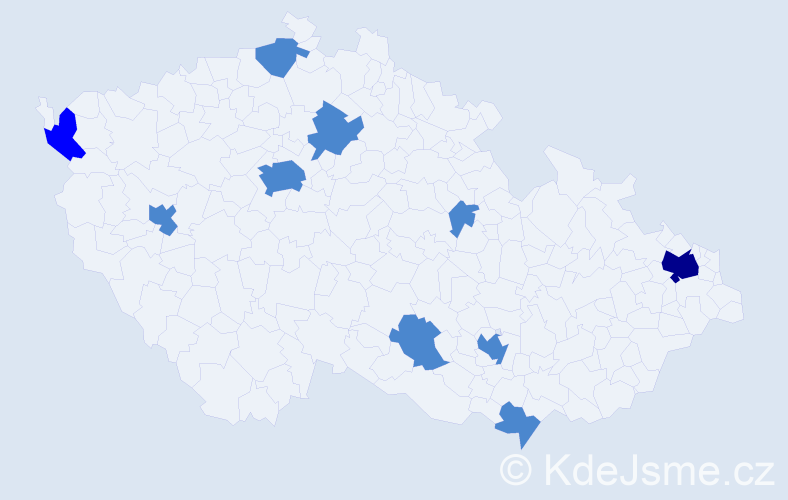 Jméno: 'Van Khuong', počet výskytů 13 v celé ČR