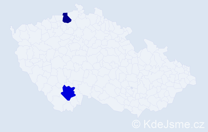 Jméno: 'Nurija', počet výskytů 2 v celé ČR