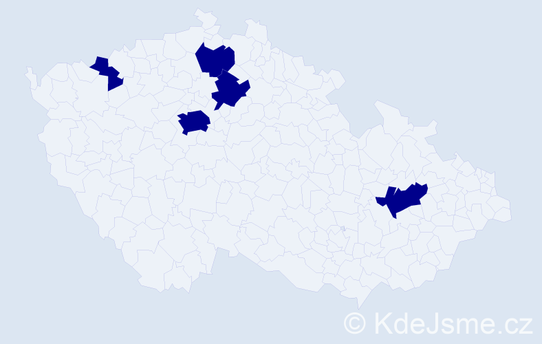Jméno: 'Shadi', počet výskytů 5 v celé ČR