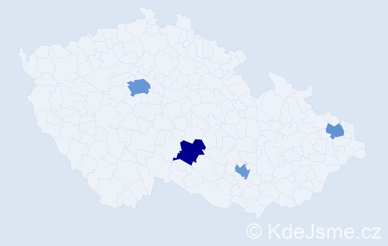 Jméno: 'Mane', počet výskytů 6 v celé ČR