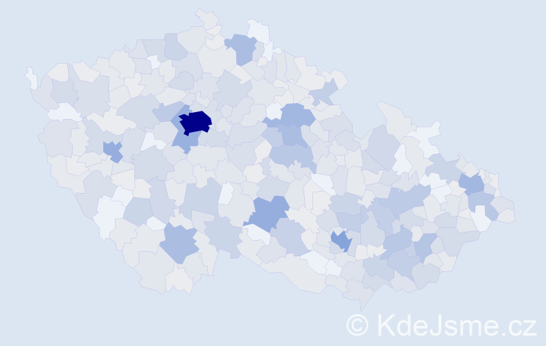 Jméno: 'Justýna', počet výskytů 954 v celé ČR