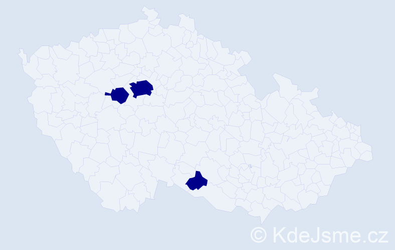 Jméno: 'Rudy', počet výskytů 3 v celé ČR