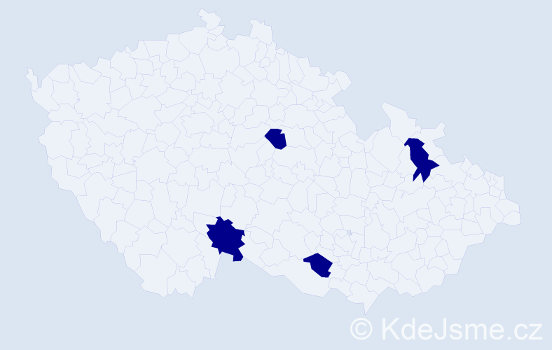 Jméno: 'Jadrana', počet výskytů 4 v celé ČR