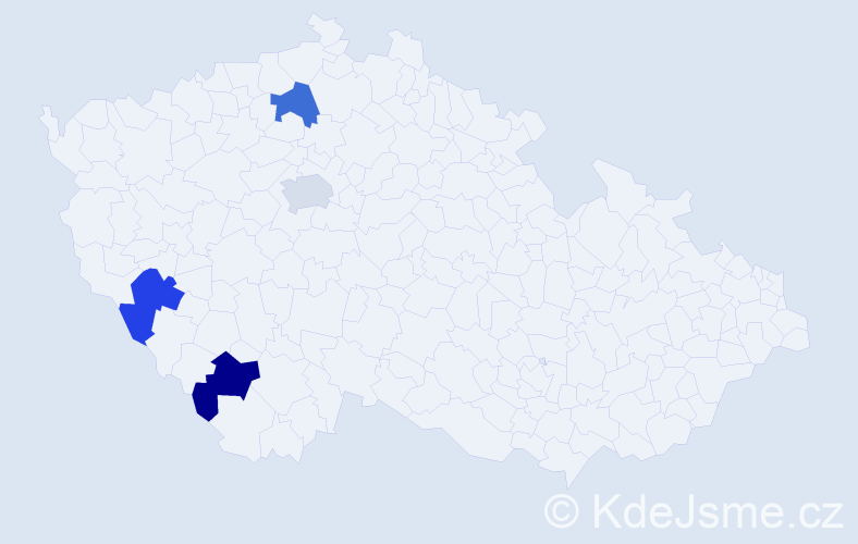 Jméno: 'Viktorie Alexandra', počet výskytů 4 v celé ČR