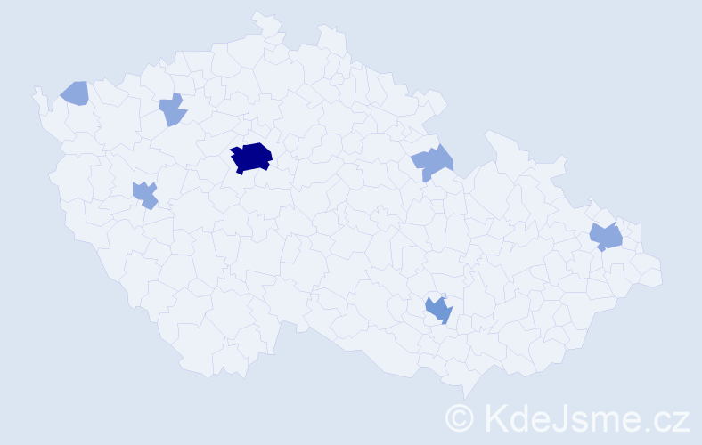 Jméno: 'Daniel John', počet výskytů 13 v celé ČR