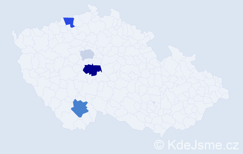 Jméno: 'Angie', počet výskytů 4 v celé ČR