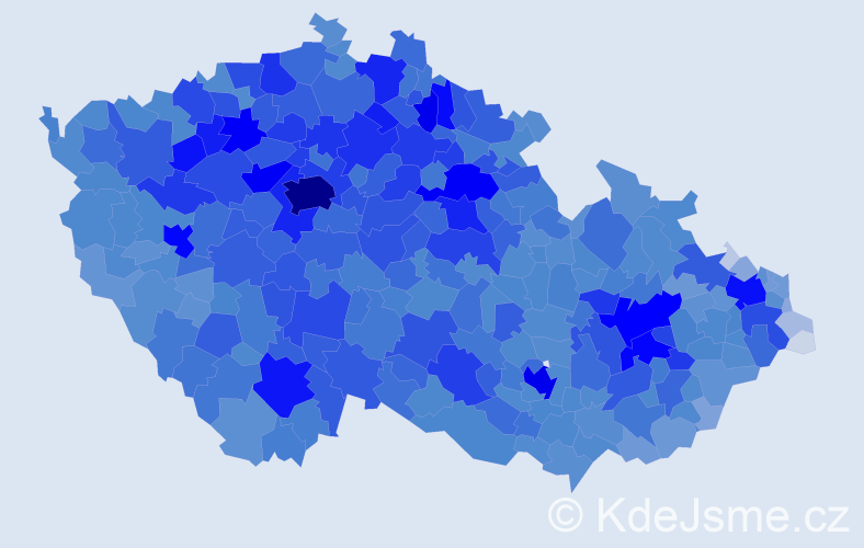 Jméno: 'Vladimír', počet výskytů 86697 v celé ČR