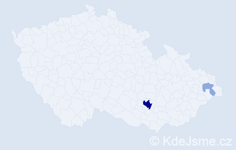 Jméno: 'Tali', počet výskytů 6 v celé ČR