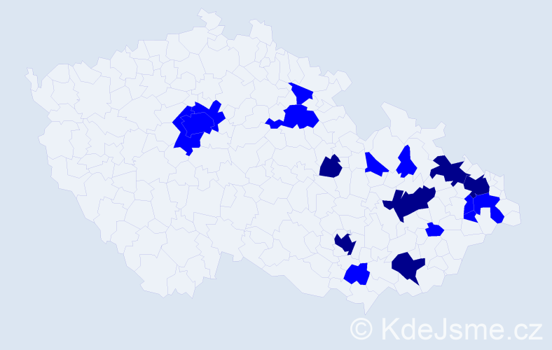 Jméno: 'Nikodém', počet výskytů 24 v celé ČR