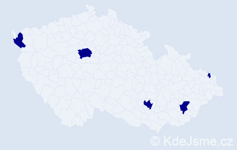 Jméno: 'Seth', počet výskytů 5 v celé ČR