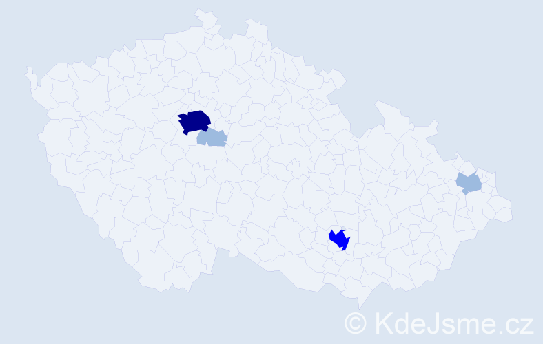 Jméno: 'Christophe', počet výskytů 9 v celé ČR
