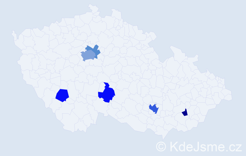 Jméno: 'May', počet výskytů 13 v celé ČR