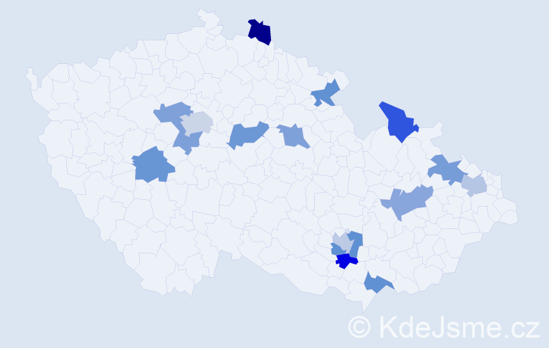 Jméno: 'Massimo', počet výskytů 17 v celé ČR