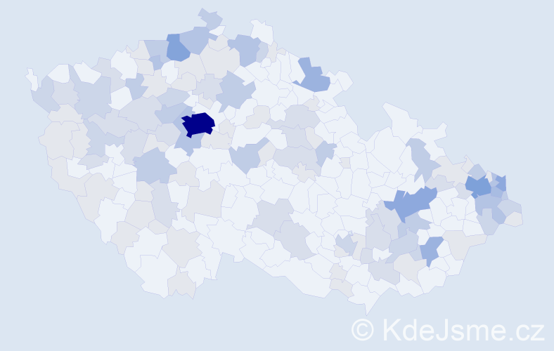 Jméno: 'Valdemar', počet výskytů 286 v celé ČR