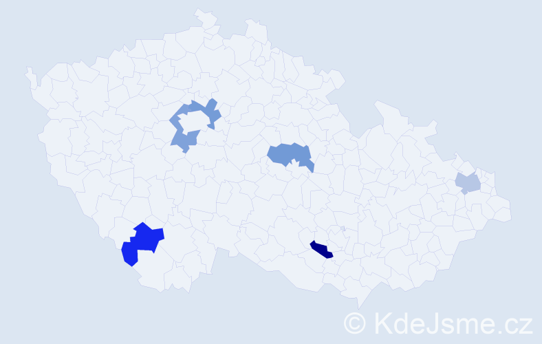 Jméno: 'Seda', počet výskytů 6 v celé ČR