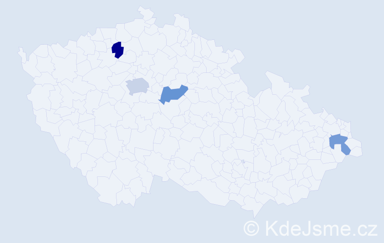 Jméno: 'Dace', počet výskytů 5 v celé ČR